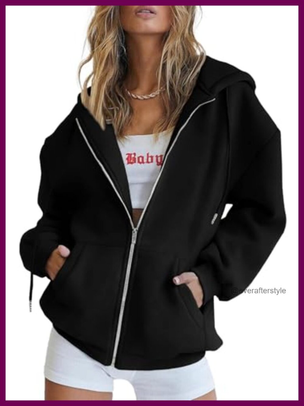 Women's Zip Up Fleece Lined Hoodie Sweatshirt with Pockets